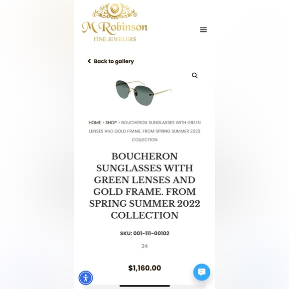 🏆Boucheron BC0139S 002 62-Gold‼️Size 62-18-135.Limited edition ‼️ - Picture 7 of 15